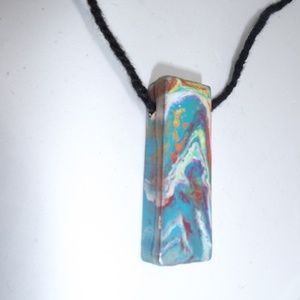 Modern Art Wooden totem necklace Boho